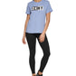 Camiseta feminina com logotipo DKNY, roxa, tamanho X-S