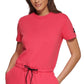 Macacão feminino DKNY Flip Reflect Logo Rosa Tamanho Médio