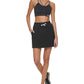 Saia com logotipo DKNY feminina, preta, tamanho grande