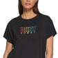 Camiseta feminina DKNY Pride Logo, preta, tamanho pequeno