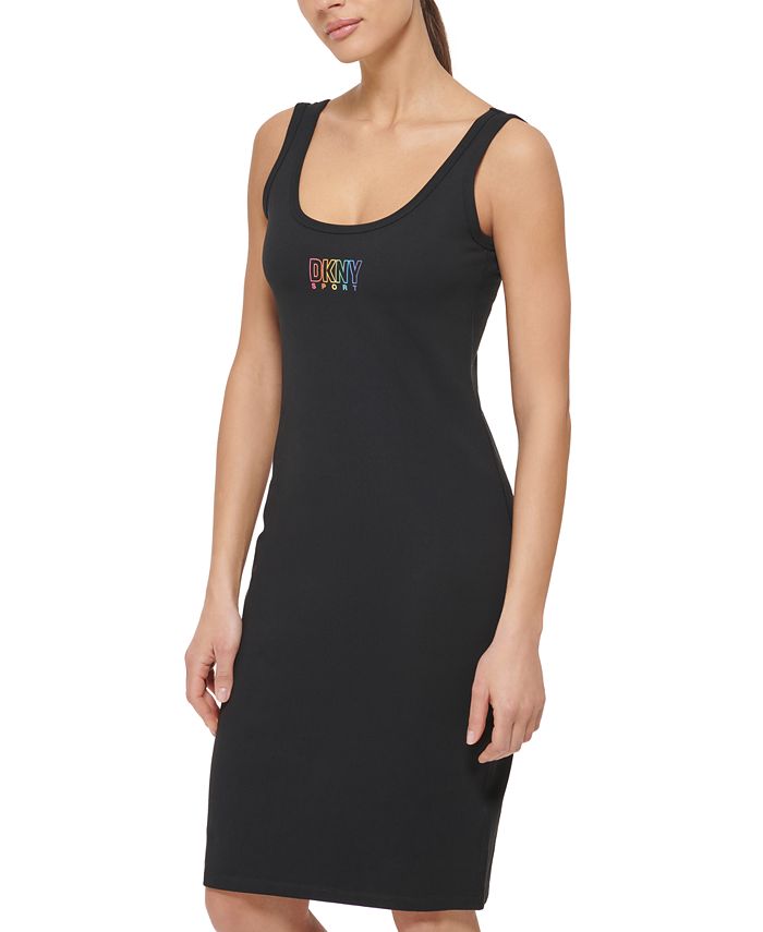 Vestido regata feminino DKNY Pride Logo, preto, tamanho extragrande