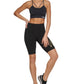 Shorts de ciclismo feminino DKNY de cintura alta, preto, tamanho grande