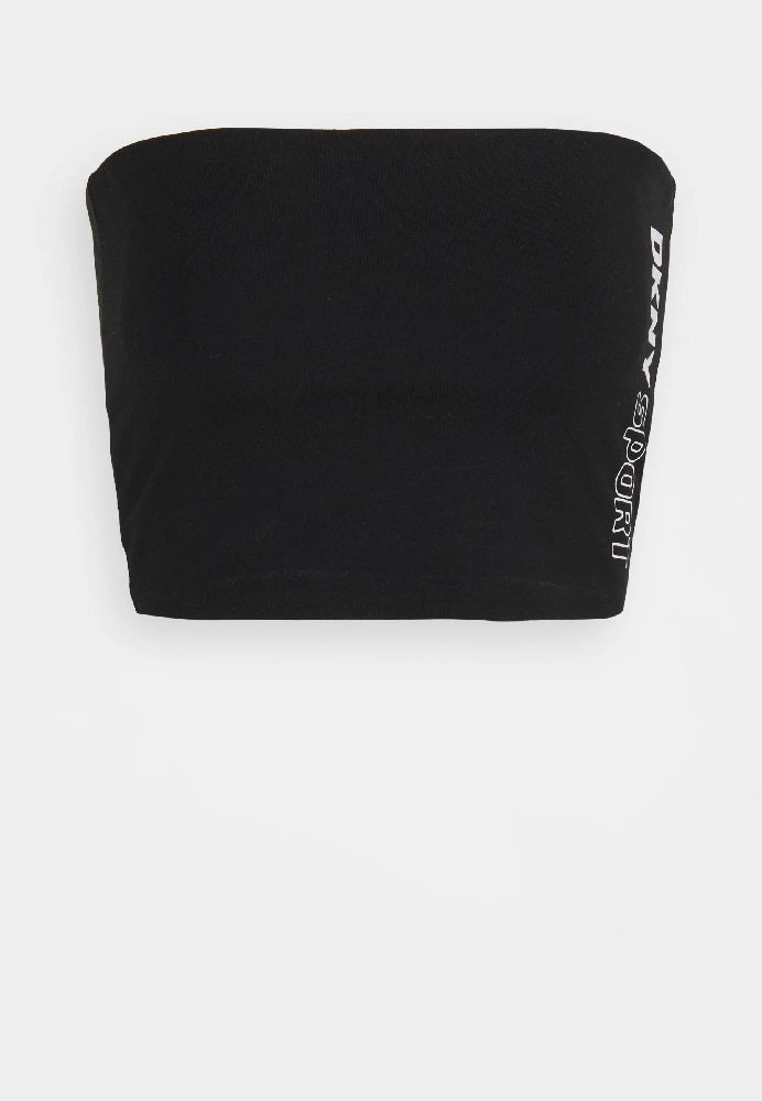 Top tubinho feminino DKNY Exploded Sport Outline Logo, preto, tamanho grande