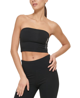 Top tubinho feminino DKNY Exploded Sport Outline Logo, preto, tamanho pequeno
