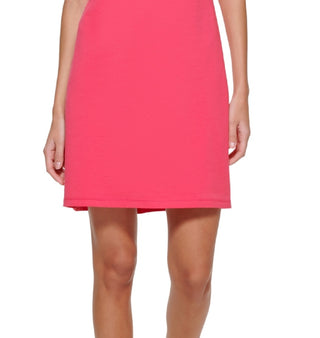 Vestido camiseta feminino DKNY com logo de algodão rosa, tamanho médio