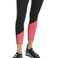 Leggings femininas DKNY de cintura alta com blocos de cores 7/8, rosa, tamanho grande