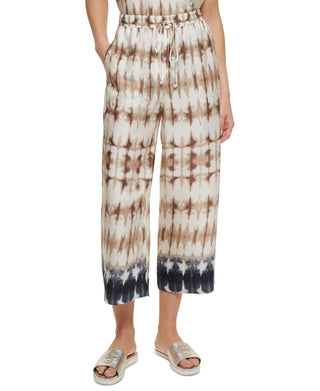 Calça cropped tie-dye feminina DKNY marrom tamanho médio
