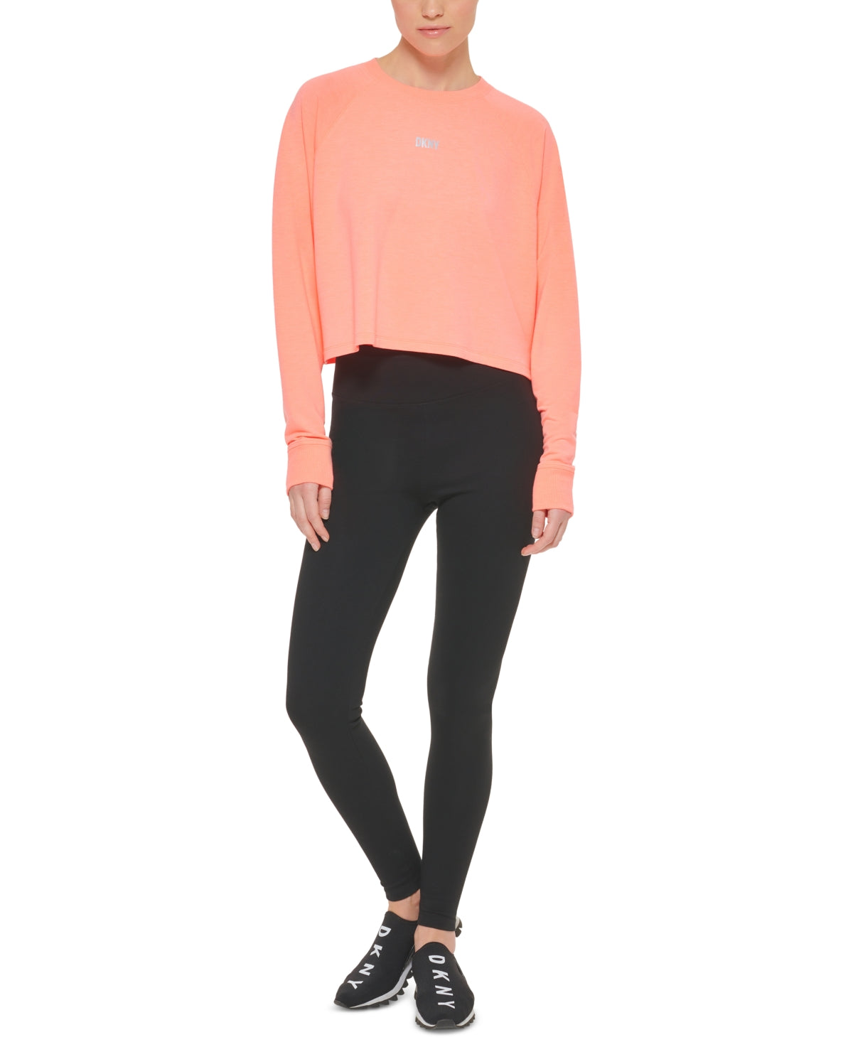 Suéter DKNY leve supermacio feminino rosa tamanho grande