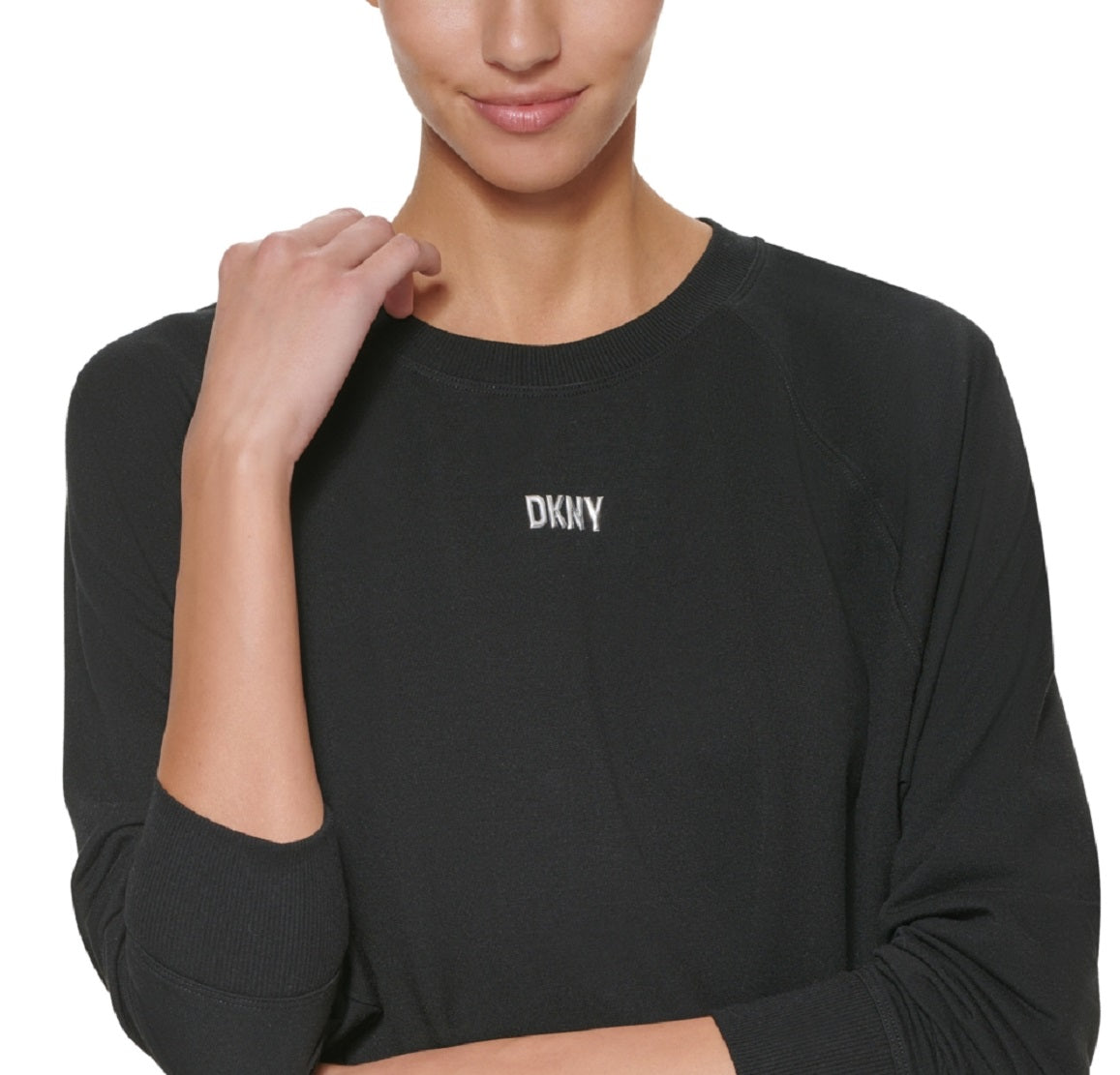 Suéter esportivo leve supermacio feminino DKNY, preto, tamanho grande