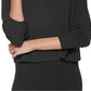 Suéter esportivo leve supermacio feminino DKNY, preto, tamanho grande