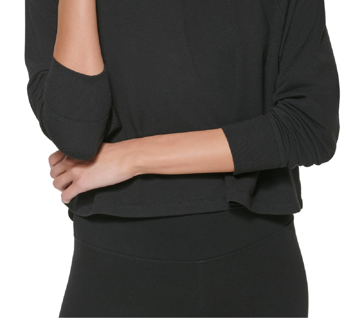 Suéter esportivo leve supermacio feminino DKNY, preto, tamanho grande