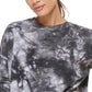 Moletom feminino DKNY de algodão tingido, preto, tamanho grande