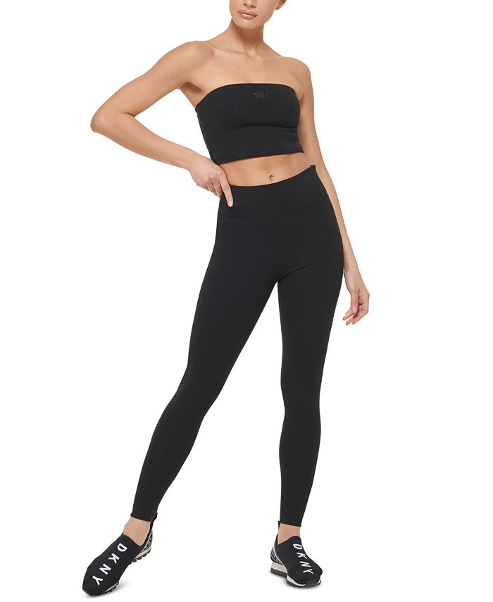 Top tubinho canelado feminino DKNY, preto, tamanho médio