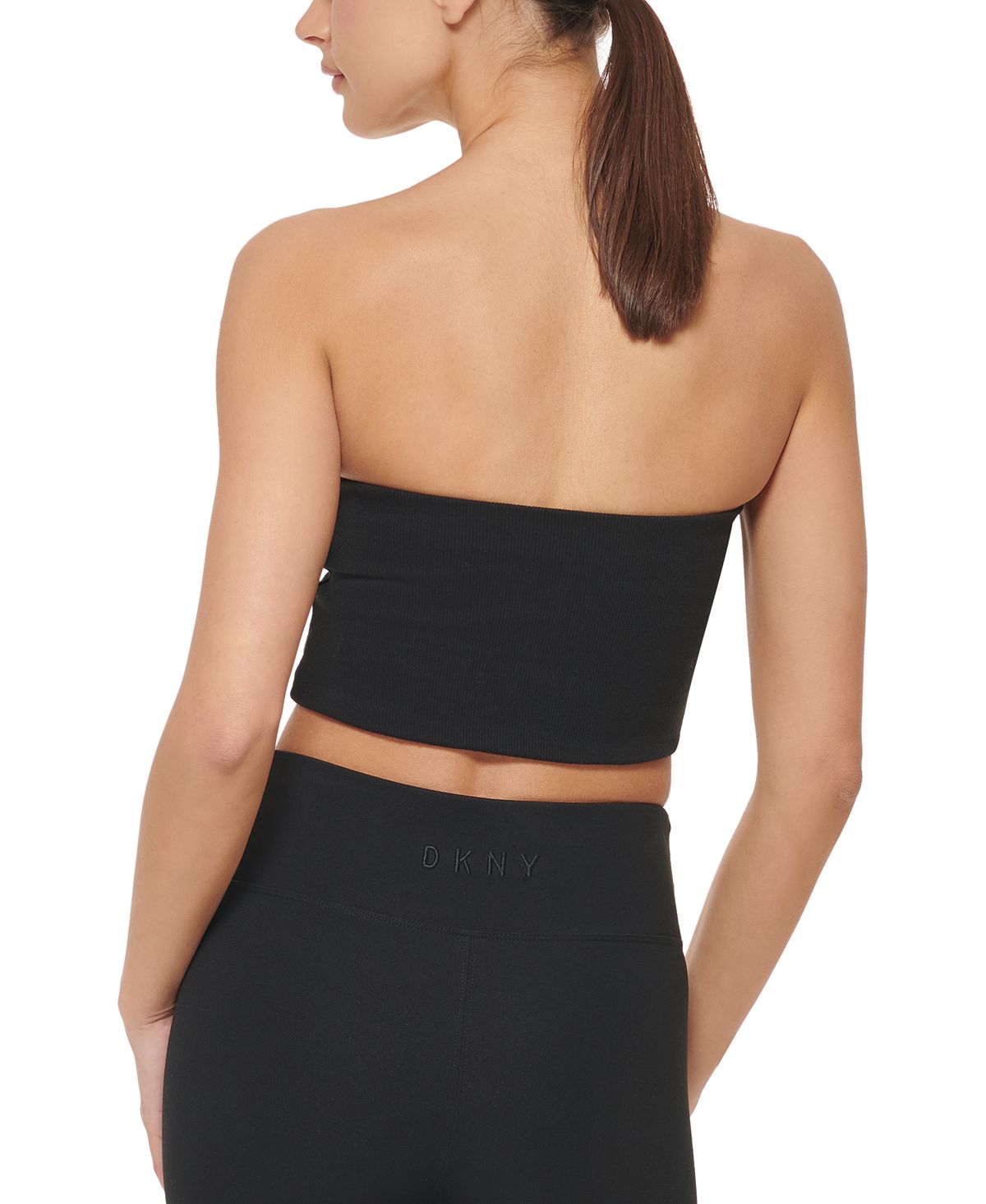 Top tubinho canelado feminino DKNY, preto, tamanho médio