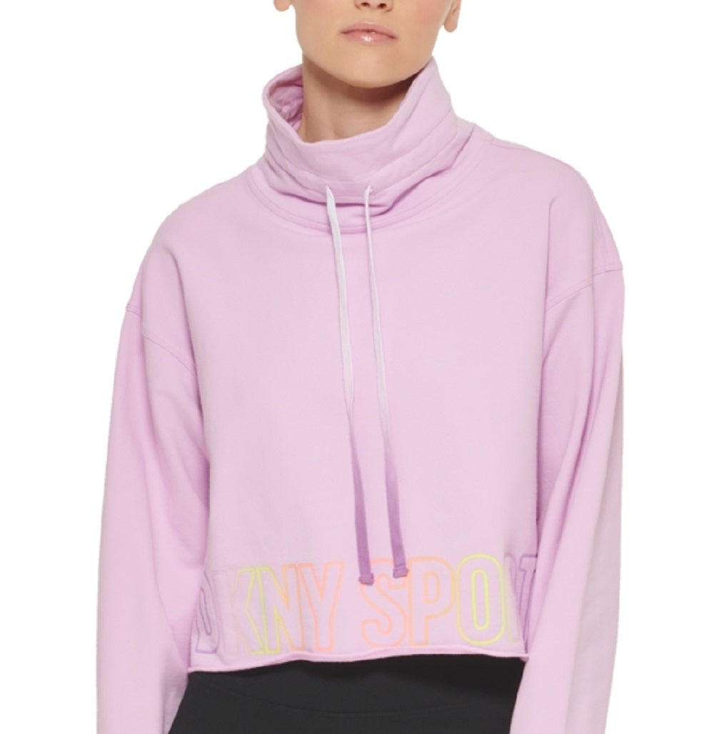 Suéter DKNY Feminino Ombre Logo Gola Funil Roxo Tamanho Grande