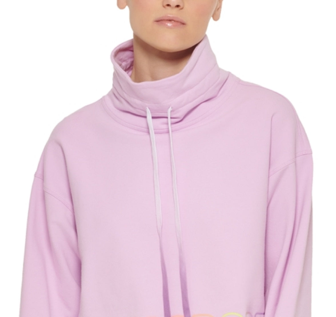 Suéter DKNY Feminino Ombre Logo Gola Funil Roxo Tamanho Médio