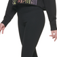Suéter DKNY Feminino Ombre Logo Gola Funil Preto Tamanho X-G