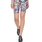 Shorts de ciclismo feminino estampado DKNY de cintura alta tamanho 9, rosa, tamanho médio