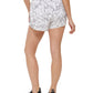 Shorts estampados franzidos femininos DKNY, tamanho médio, branco