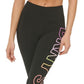 Leggings femininas DKNY com logo Ombre Explodido 7/8, pretas, tamanho médio