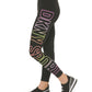 Leggings femininas DKNY com logo Ombre Explodido 7/8, pretas, tamanho P
