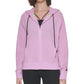Moletom com capuz feminino DKNY Sprint Mesh Relaxed Full Zip Roxo Tamanho Médio