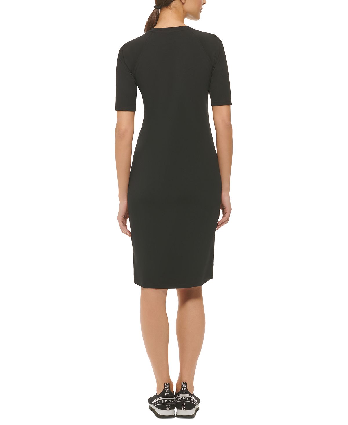 Vestido feminino DKNY Oommbre Logo, preto, tamanho grande