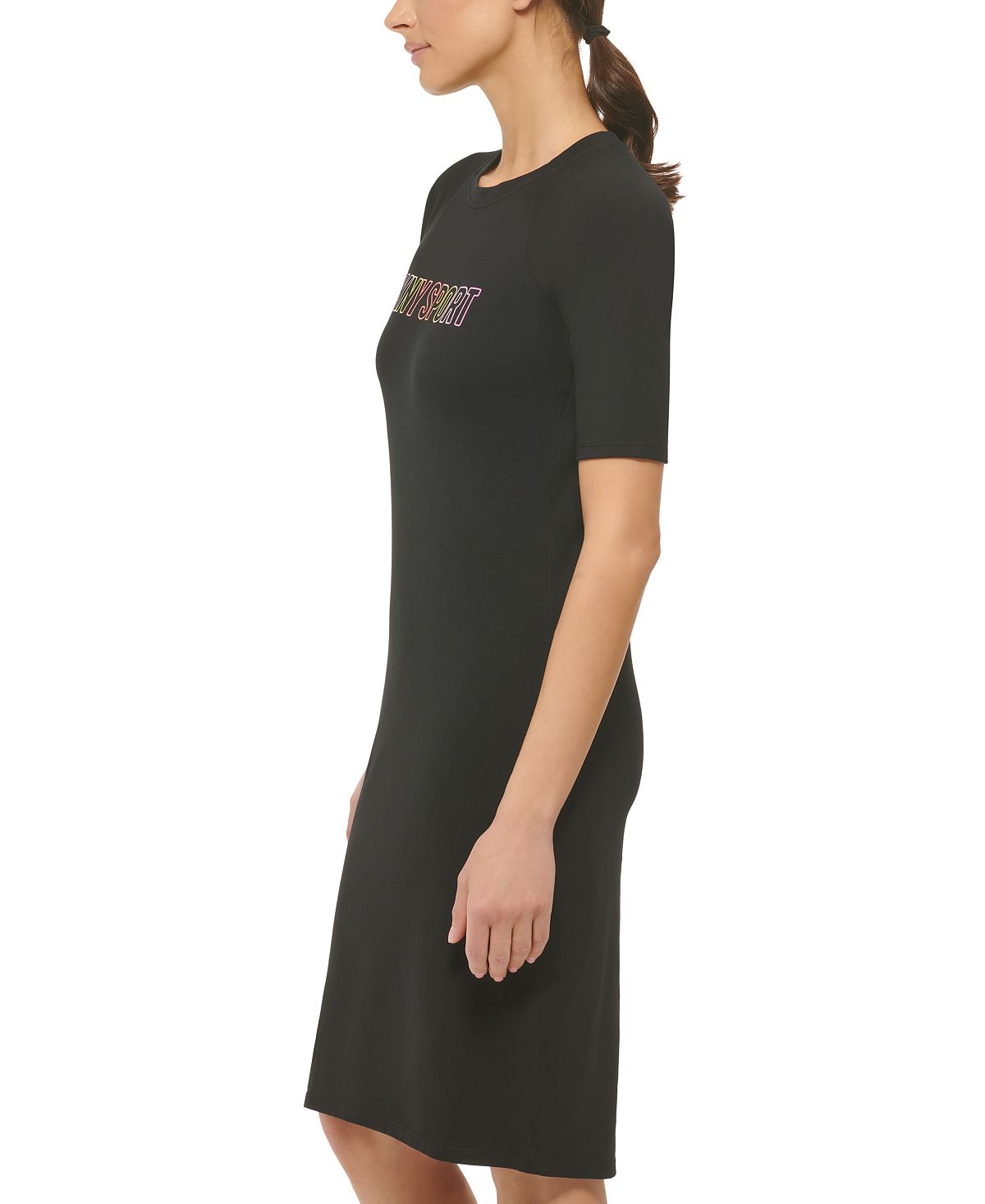 Vestido feminino DKNY Oommbre Logo, preto, tamanho grande