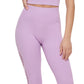 Leggings femininas sem costura de cintura alta com comprimento 7/8, roxas, tamanho pequeno