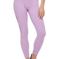 Leggings femininas sem costura de cintura alta com comprimento 7/8, roxas, tamanho pequeno