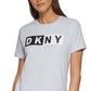 Camiseta feminina com logotipo DKNY, azul, tamanho grande