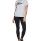 Camiseta feminina com logotipo DKNY, azul, tamanho grande