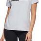 Camiseta feminina DKNY Sport Logo Azul Tamanho Médio