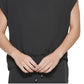 Blusa feminina DKNY com manga dolman, preta, tamanho pequeno