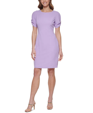 Vestido tubinho com manga bufante DKNY feminino, roxo, tamanho 2