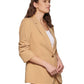 Blazer feminino DKNY com um botão e manga franzida, marrom, tamanho 8