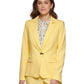 Jaqueta feminina DKNY com fecho de logotipo, amarela, tamanho 14