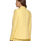 Jaqueta feminina DKNY com fecho de logotipo, amarela, tamanho 14