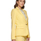 Jaqueta feminina DKNY com fecho de logotipo, amarela, tamanho 14