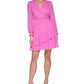 Vestido feminino Dkny com cintura franzida rosa tamanho 8