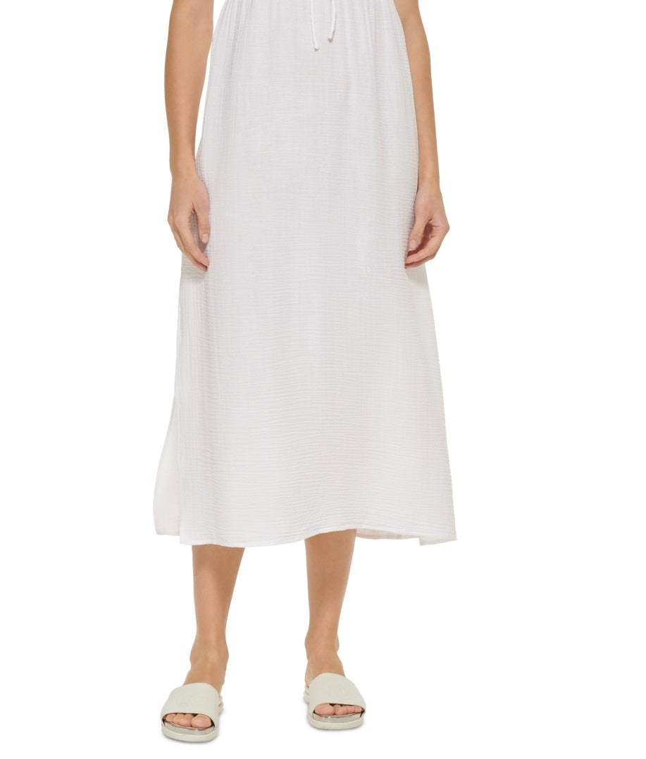dkny-womens-v-neck-front-tie-maxi-dress-cover-up-swimsuit-white-size-medium