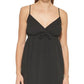 Vestido longo com decote em V e amarração frontal DKNY feminino, preto, tamanho extragrande