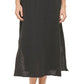 Vestido longo com decote em V e amarração frontal DKNY feminino, preto, tamanho extragrande