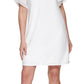 Vestido feminino DKNY com acabamento em chiffon, branco, tamanho 6