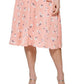 Vestido midi DKNY feminino estampado em cetim sintético, rosa, tamanho 12