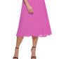 Vestido midi feminino DKNY com manga franzida, rosa, tamanho 14