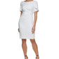 Vestido tubinho franzido feminino DKNY, branco, tamanho 8