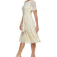 Vestido midi feminino DKNY com bolinhas, amarelo, tamanho 14