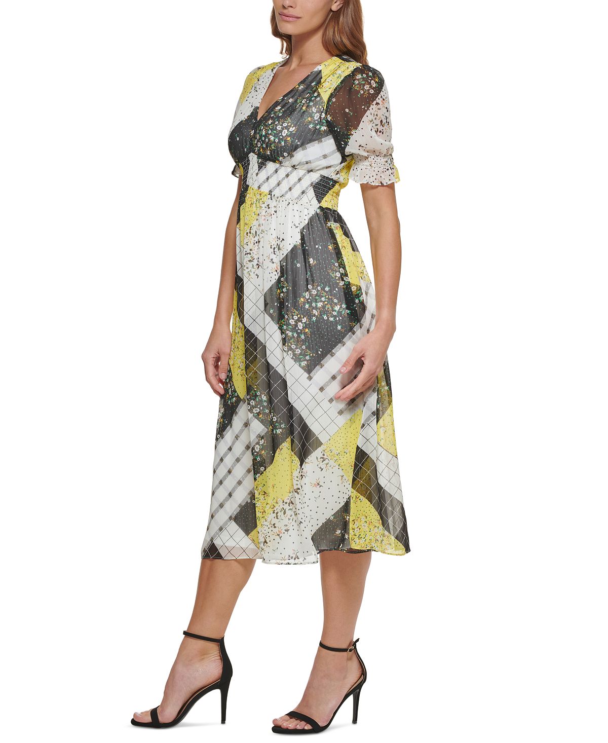 dkny-womens-patchwork-print-midi-dress-black-size-6