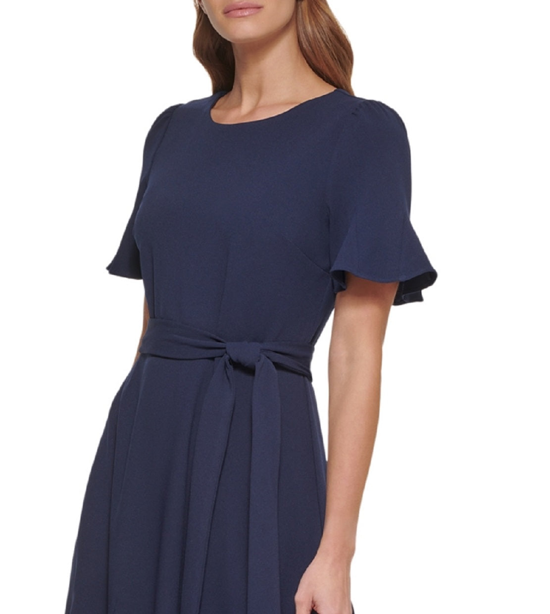 Vestido midi com cinto feminino DKNY azul tamanho 4